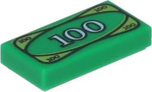 LEGO® 500 Stück Fliesen 1x2, grüner Geldschein Spielbausteine
