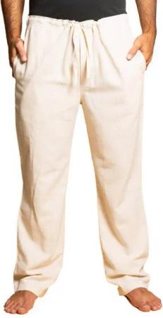 PANASIAM Wellnesshose Einfache Baumwoll-Bundhose T01 Wohlfühlhose ohne Reissverschluss Stoffhose mit Tunnelzug Unisex Sommerhose