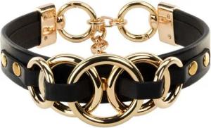 Asche & Gold Choker Adele Lederhalsband handgerfertigt schwarz/gold