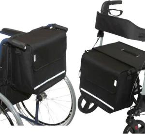 Seniori Aufbewahrungstasche SENIORI Rollator / Rollstuhl Tasche Rollatortasche Rollstuhltasche, 2F. Schwarz - Flex