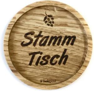 holzpost GmbH Glasuntersetzer Holzuntersetzer "Stammtisch", Untersetzer aus massiver Eiche
