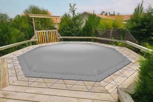 AirDeluxe Pool-Abdeckplane Aufblasbare achteckige Poolabdeckung Poolplane, aus LKW Plane 680 g/m² (1360g/m)