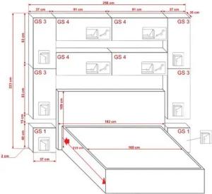 ROYAL24_MARKT Schlafzimmer-Set - Bett mit Panama Schränken, (Komplett Set, 10-St., Premium - Panama 4), Es entspricht den feinsten Geschmäckern.