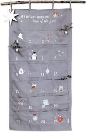 PAPIERDRACHEN befüllbarer Adventskalender Adventskalender Wandteppich aus Stoff zum Befüllen-hochwertig bestickt