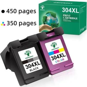 Toner Kingdom 2er Ersatz für HP 304XL 304 XL Tintenpatrone (für Deskjet 3720 3730 3750 3732 3733 3735)