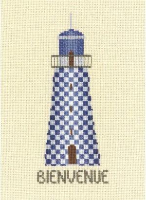 Le Bonheur des Dames Kreativset Le Bonheur des Dames Kreuzstich Set "Blauer Willkommensleuchtturm", Zä, (embroidery kit by Marussia)