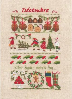 Le Bonheur des Dames Kreativset Le Bonheur des Dames Kreuzstich Petit Point Stickpackung "Dezember", Z, (embroidery kit by Marussia)