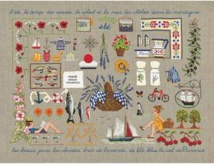 Le Bonheur des Dames Kreativset Le Bonheur des Dames Kreuzstich Set "Sommer", Zählmuster, 40x30cm, (embroidery kit by Marussia)