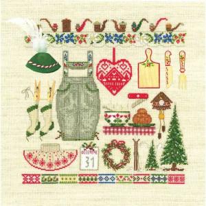 Le Bonheur des Dames Kreativset Le Bonheur des Dames Kreuzstich Set "Weihnachtsaccessoires in Tirol", (embroidery kit by Marussia)