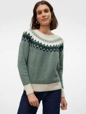 Vero Moda Strickpullover VMSIMONE LS NORDIC PULLOVER GA REP BOO