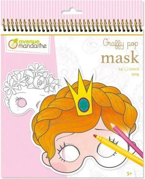 Avenue Mandarine Malvorlage Maskenmalbuch Graffy Pop Mädchen, 24 Blatt
