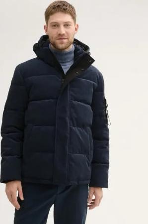 TOM TAILOR Winterjacke Kord Pufferjacke mit Kapuze
