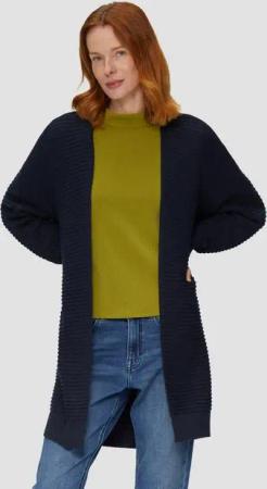 s.Oliver Strickjacke Strickjacke mit Strukturmuster Rippblende