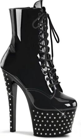 Pleaser STARDUST-1020-7 Pleaser High-Heels Plateaustiefeletten schwarz Lack mi High-Heel-Stiefel