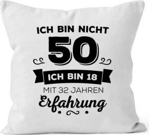 MoonWorks Dekokissen Kissen-Bezug Ich bin nicht [object Object] sondern ich bin 18 mit {[object Object]_jahre_erfahrung} Jahren Erfahrung Geburtstag Geschenk Kissen Moonworks®