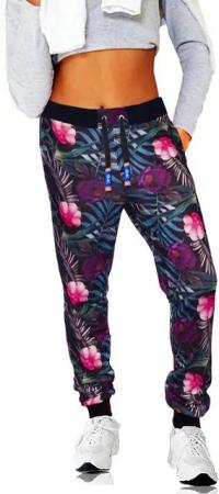 RMK Jogginghose Damen Sporthose Freizeithose Rosen Blumen Hose mit Bündchen
