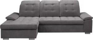 WERK2 Ecksofa Carmen, aktuelle Sitz- und Rückenheftung, Breite 261cm, L-Form, Sofa, Eckcouch mit Schlaffunktion, Bettkasten, Sitztiefenverstellung