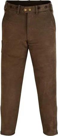 German Wear Lederhose GW601 Lange Jagd Trachten Lederhose Jägerhose Jagdhose aus Nubuckleder