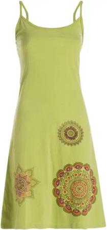 Vishes Sommerkleid Damen Sommer-Kleider Mini-Kleid Jersey-Kleid Spagettiträger-Kleid Goa, Hippie, Retro Style