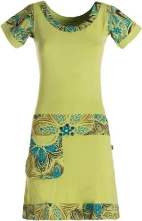 Vishes Sommerkleid Damen Sommerkleid Kurzarm Mini-Kleid Tunika-Kleid T-Shirtkleid Boho, Goa, Retro Style