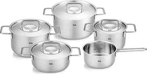 Fissler Topf-Set Fissler Pure Collection, Edelstahl 18/10 (Set, 5-tlg., Kochtopf 16/20/24 + Bratentopf 20cm + Stielkasserolle 16cm oD), Made in Germany