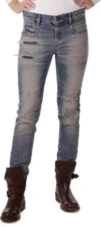 Diesel Straight-Jeans Diesel Belthy 0856C Damen Jeans Hose Slim Straight