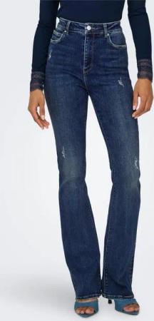 ONLY Bootcut-Jeans ONLMILA HW FLARED DNM BJ374 mit Destroyed Effekt