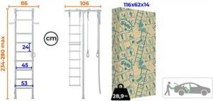 Jeflex Sprossenwand ClimbMaxx M1, freistehend, freistehende Spannkonstruktion