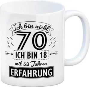 speecheese Tasse Witziger Kaffeebecher für den 70. Geburtstag mit Motiv: Erfahrung