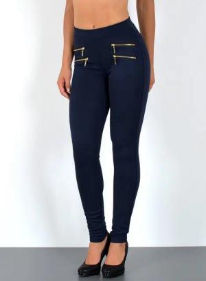 ESRA Stretch-Hose Sehr enge Damen Treggings Hose Gummi-Bund Stretch Hose J189 Damen High Waist Skinny Hose mit elastischem Bund Treggings Hose