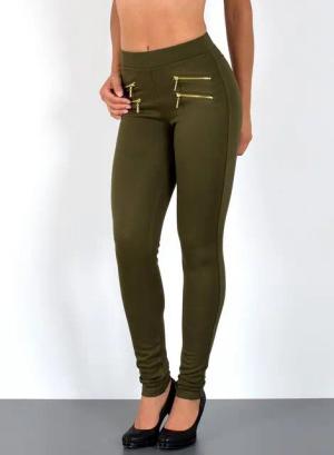 ESRA Stretch-Hose Sehr enge Damen Treggings Hose Gummi-Bund Stretch Hose J189 Damen High Waist Skinny Hose mit elastischem Bund Treggings Hose