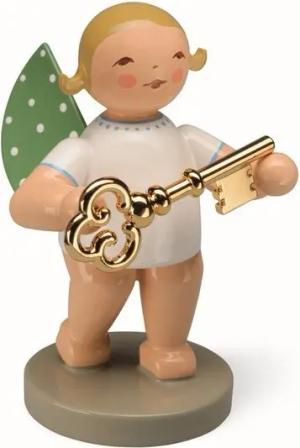 Wendt & Kühn Weihnachtsfigur No 8 Schatzmeister, Engel mit Schlüssel 650/121, Haarfarbe zufällig blond oder braun