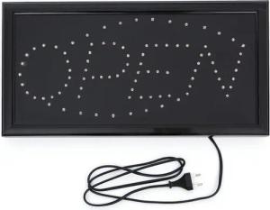 vevendo Beleuchtetes Fensterbild LED Schild Display Werbung Leuchte Reklame SIGN OPEN, GEÖFFNET, BAR, inkl. Anschlusskabel und Kette zum Aufhängen