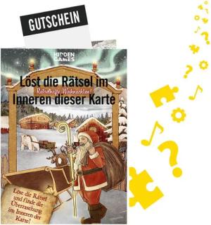 Hidden Games Grußkarten Rätselkarte "Rätselhafte Weihnachten", Made in Germany