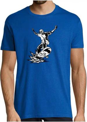 MyDesign24 T-Shirt Herren Skater Shirt springender Skateboarder Modernes Streetwear Skater T-Shirt Regular Fit i513