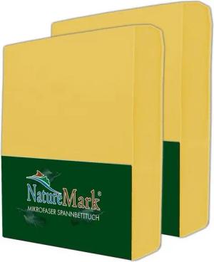 NatureMark Spannbettlaken 2er Pack Mikrofaser Spannbettlaken, Polyester, Gummizug: rundum, (2 Stück), Gelb)