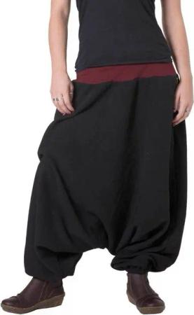 Vishes Fleecehose Haremshose aus Fleece Einheitsgröße/Lange Größe Pumhose, Pluderhose, Yogahose