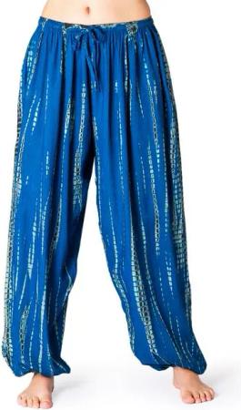 PANASIAM Relaxhose Tie-Dye Haremshose Sommerhose aus 100% Viskose Schlupfhose mit Taschen Freizeithose Unisex Lounge-Hose lockere Strandhose Pumphose Jogger