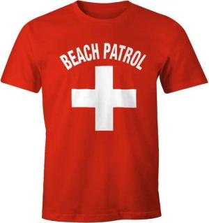 MoonWorks Print-Shirt Herren T-Shirt Beach Patrol Fun-Shirt mit Print