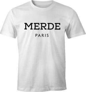 MoonWorks Print-Shirt Merde Paris Herren T-Shirt Fun-Shirt mit Print