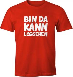 MoonWorks Print-Shirt Herren T-Shirt mit Spruch Bin da kann losgehen Fun-Shirt mit Print