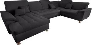 DOMO collection Wohnlandschaft Franzi wahlweise mit Kopfteilverstellung Bettfunktion, Bettkasten, im XXL-Format B/T/H: 352/214/80 cm, Steppung im Sitz, U-Form