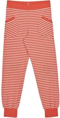 Finkid Sweathose Finkid Tiikeri Fox/Offwhite Leggings mit Bündchen Kinder Leggings mit Bündchen,Stoffhose geringelt,gerade geschnitten,mit Taschen