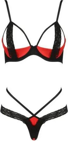 Passion Set: Bügel-BH und String, Dessous Damen Spitze