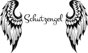 Wandtattoodesign Wandtattoo Schutzengel Nr. 4 Größe: 60x100cm (1 St), Selbstklebend ohne Hintergrundfolie