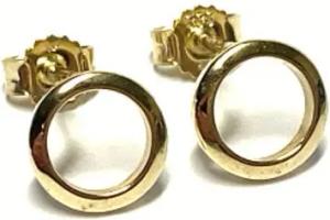 Edelschmiede925 Schmuckset Ohrstecker 333 Gelbgold poliert Kreis modern einfarbig