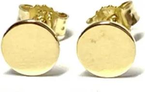 Edelschmiede925 Schmuckset Ohrstecker 375 Gelbgold poliert Kreis modern einfarbig 6mm