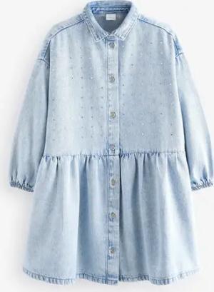 Next Jeanskleid Jeanskleid mit Strass (1-tlg)