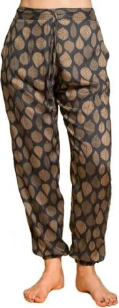 PANASIAM Relaxhose Relaxed pants geometric style aus 100 %Baumwolle bequeme Damenhose mit Taschen Gummibund hinten Freizeithose Chillhose Relaxhose