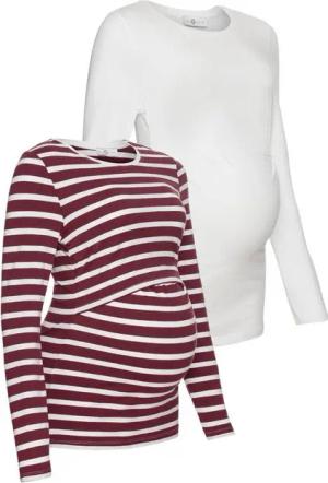 Neun Monate Umstandsshirt, 2er Pack Shirts für Schwangerschaft und Stillzeit (Packung, 2-tlg) Langarm, figurbetont, unifarben oder geringelt